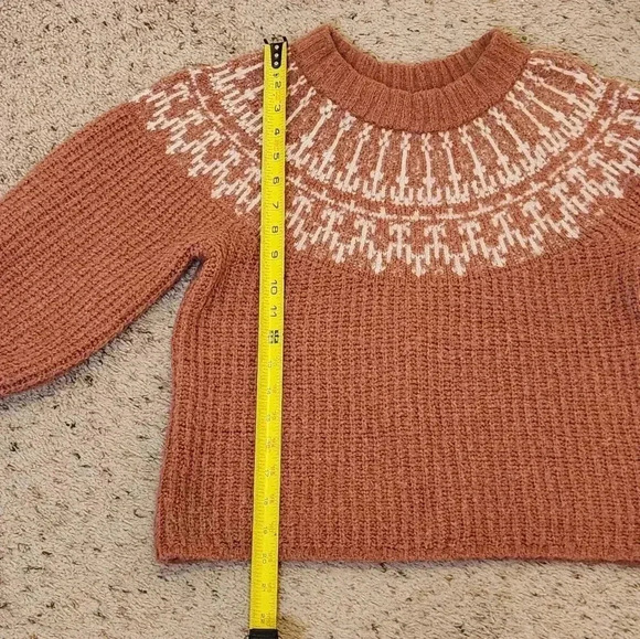 Universal Thread chunky cropped long capped sleeve orange winter sweater size s - Picture 10 of 10